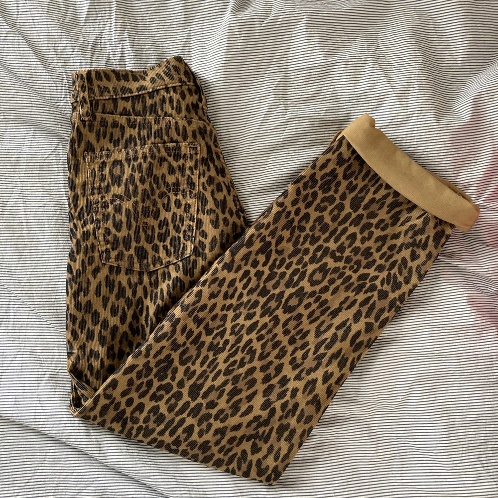 Levi’s Ribcage Straight Leopard Print Cords